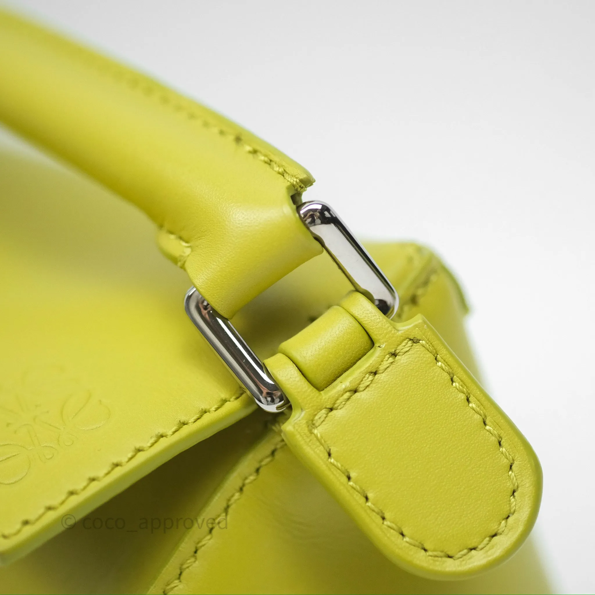 Loewe Mini Puzzle Edge Bag in Lime Smooth Calfskin