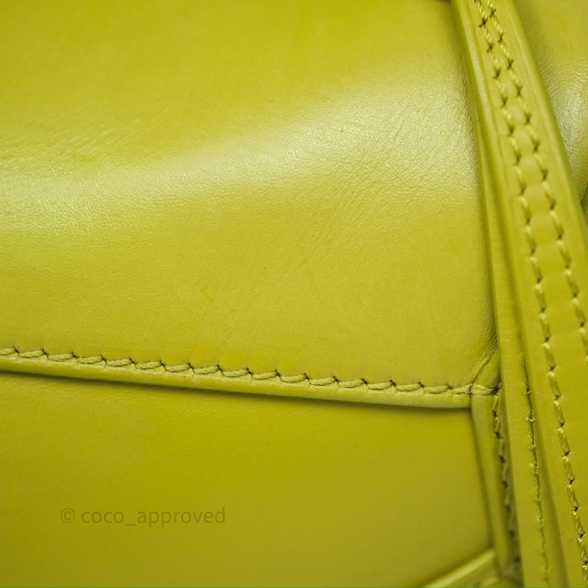 Loewe Mini Puzzle Edge Bag in Lime Smooth Calfskin
