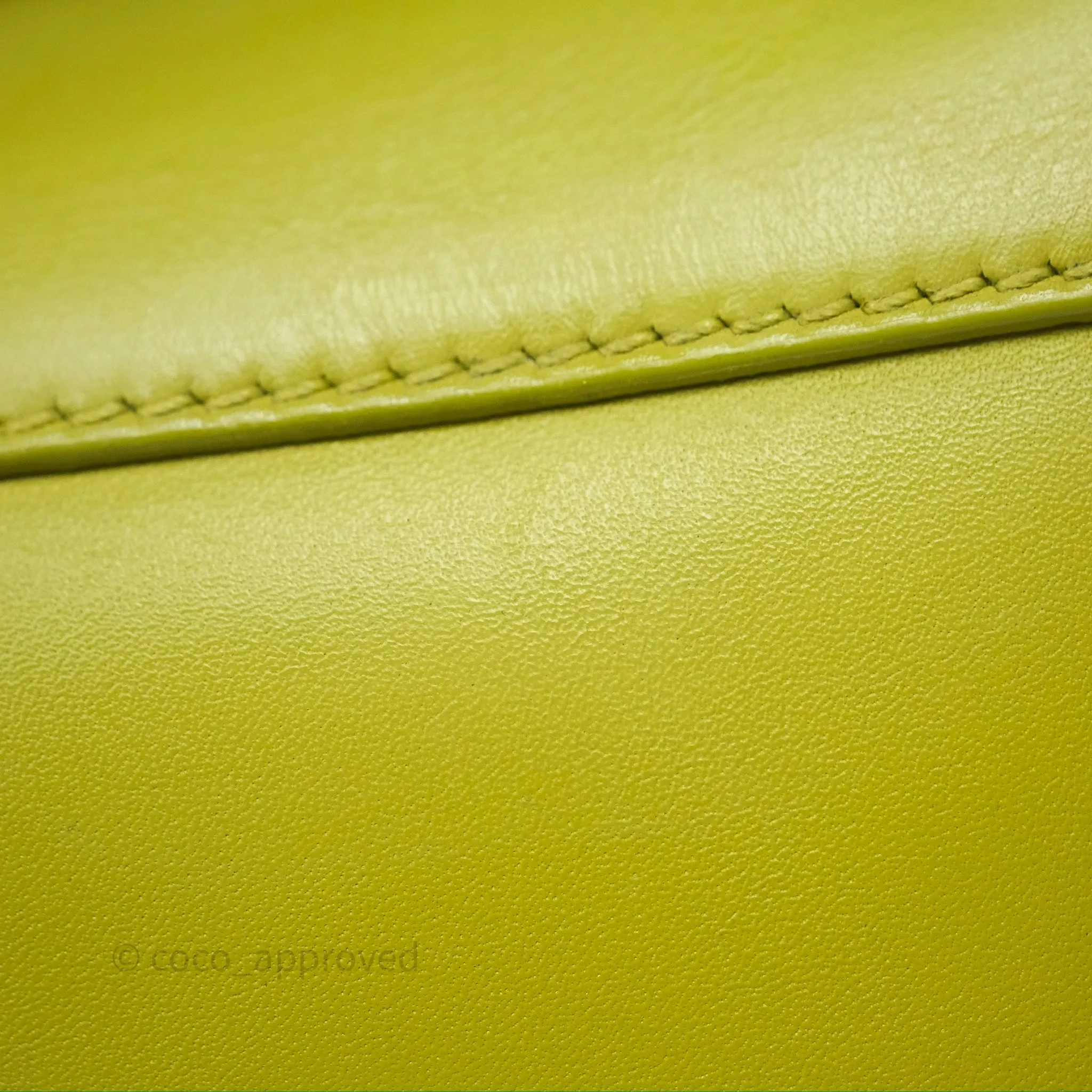 Loewe Mini Puzzle Edge Bag in Lime Smooth Calfskin