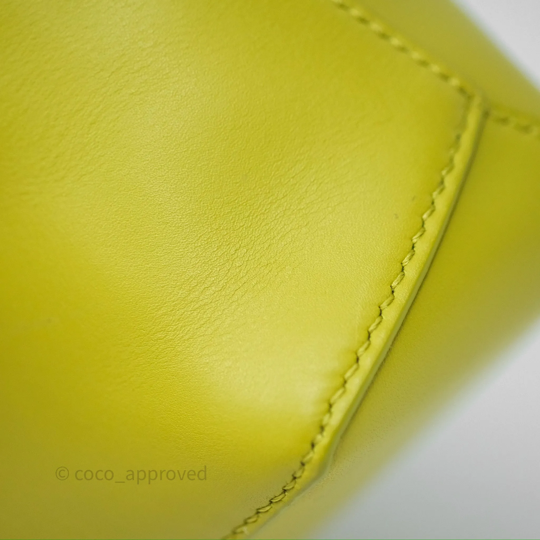 Loewe Mini Puzzle Edge Bag in Lime Smooth Calfskin