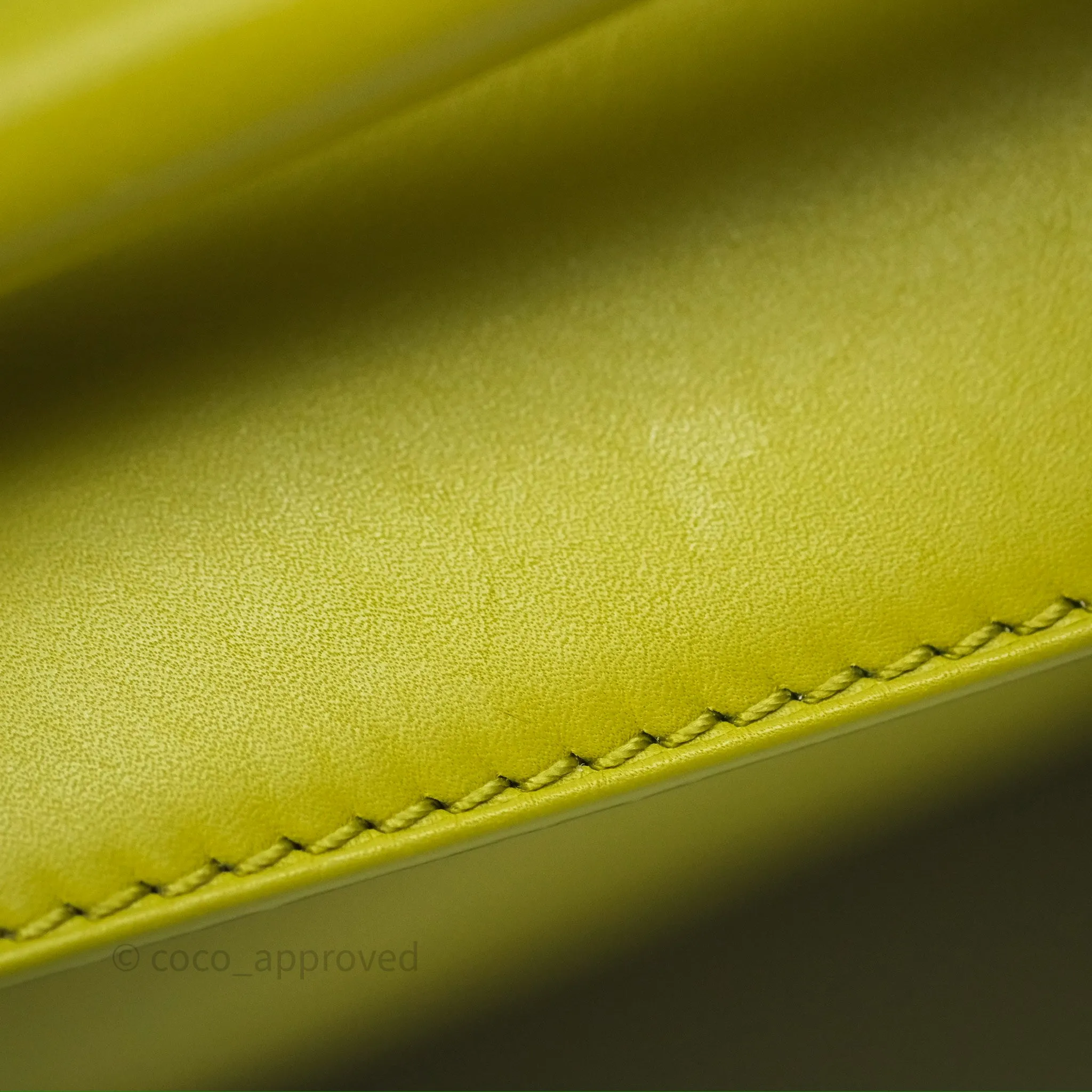 Loewe Mini Puzzle Edge Bag in Lime Smooth Calfskin