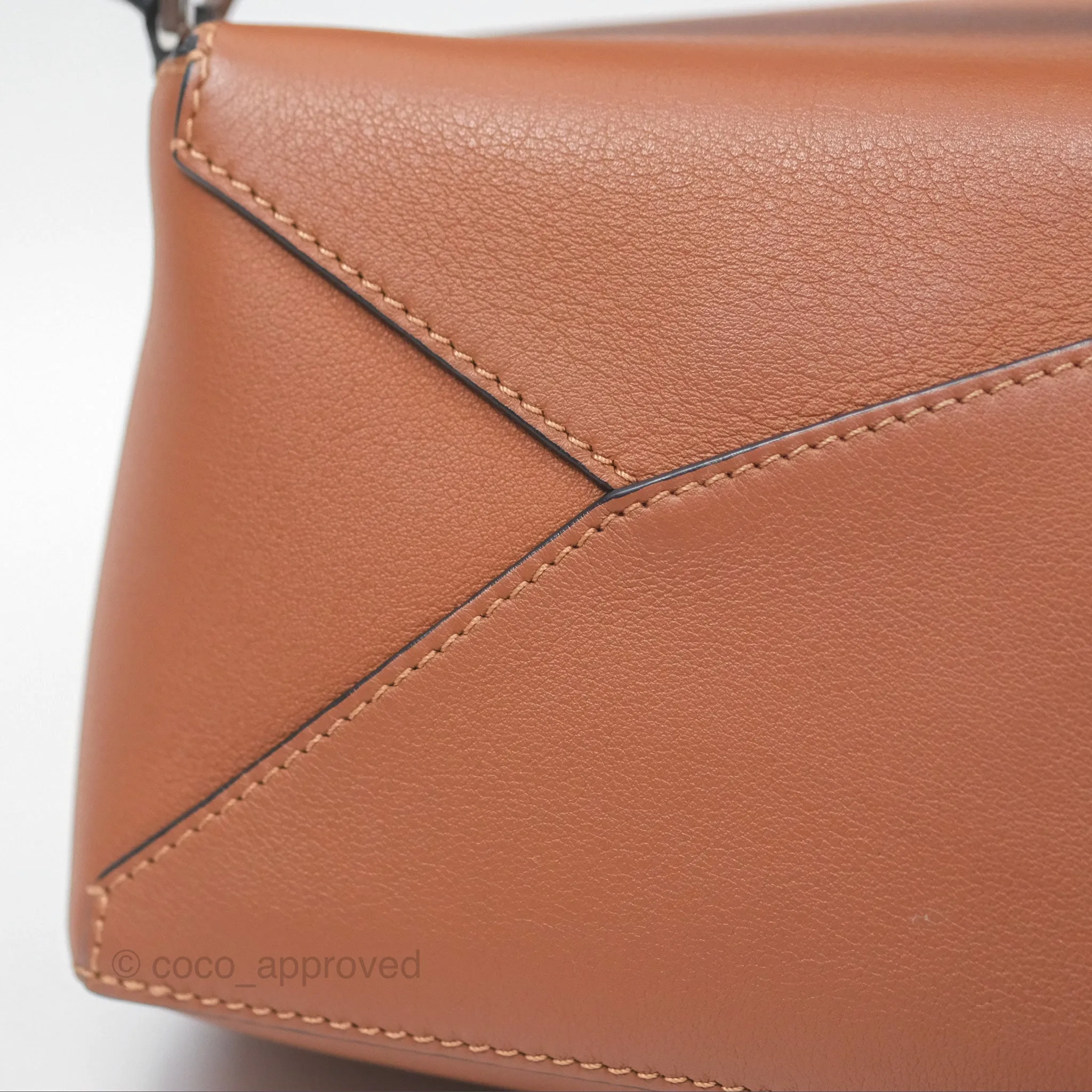 Loewe Mini Puzzle Edge Bag Tan Calfskin Palladium Hardware