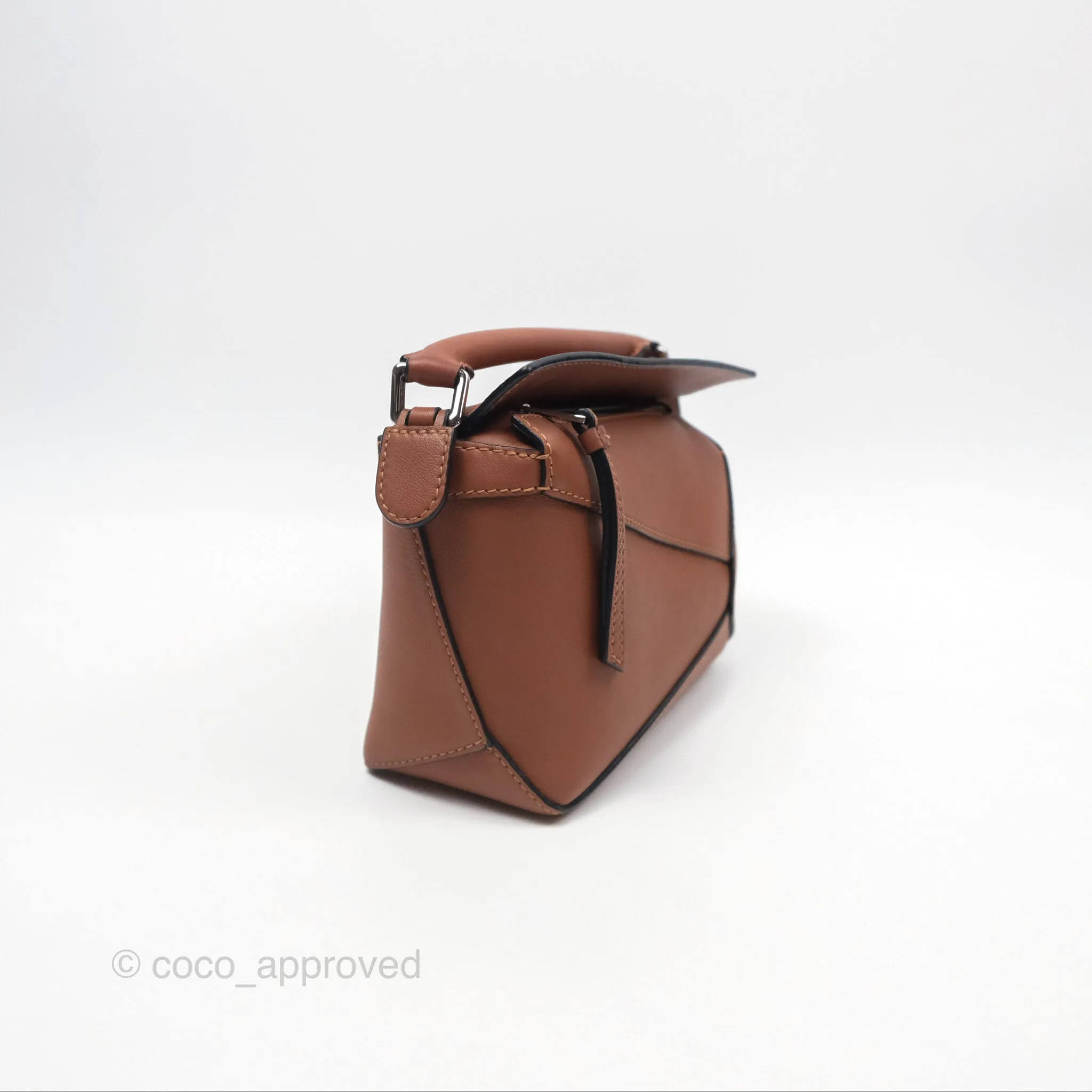 Loewe Mini Puzzle Edge Bag Tan Calfskin Palladium Hardware