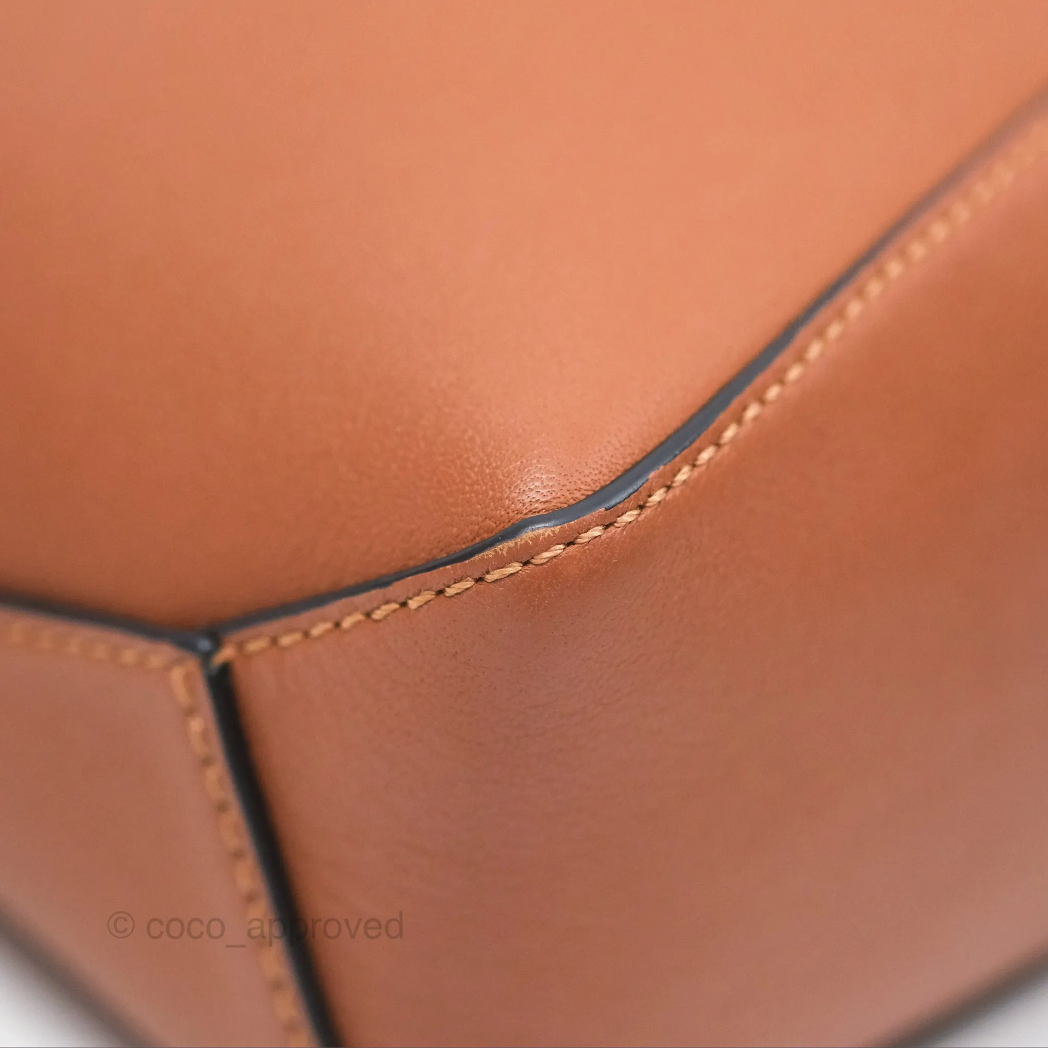 Loewe Mini Puzzle Edge Bag Tan Calfskin Palladium Hardware