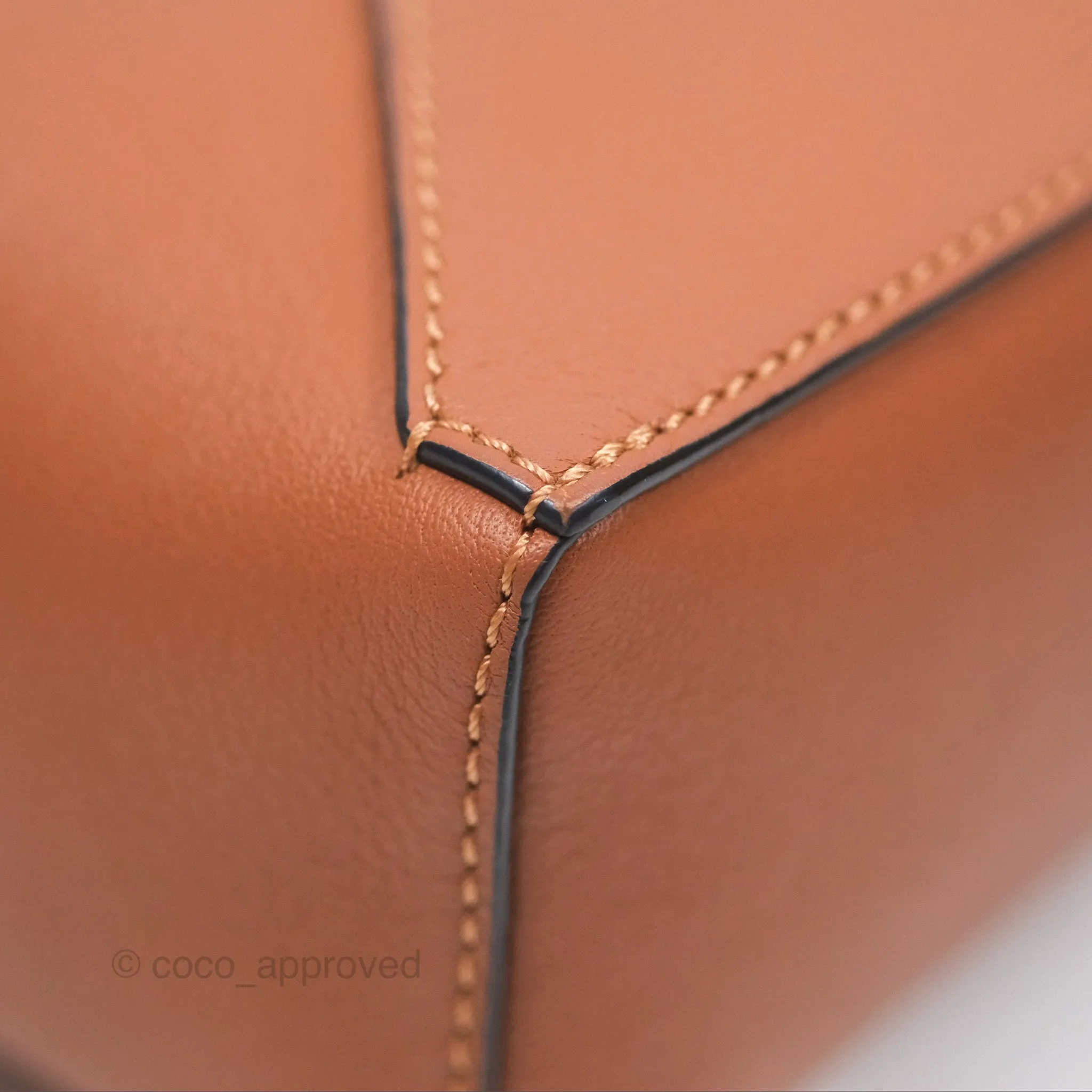 Loewe Mini Puzzle Edge Bag Tan Calfskin Palladium Hardware