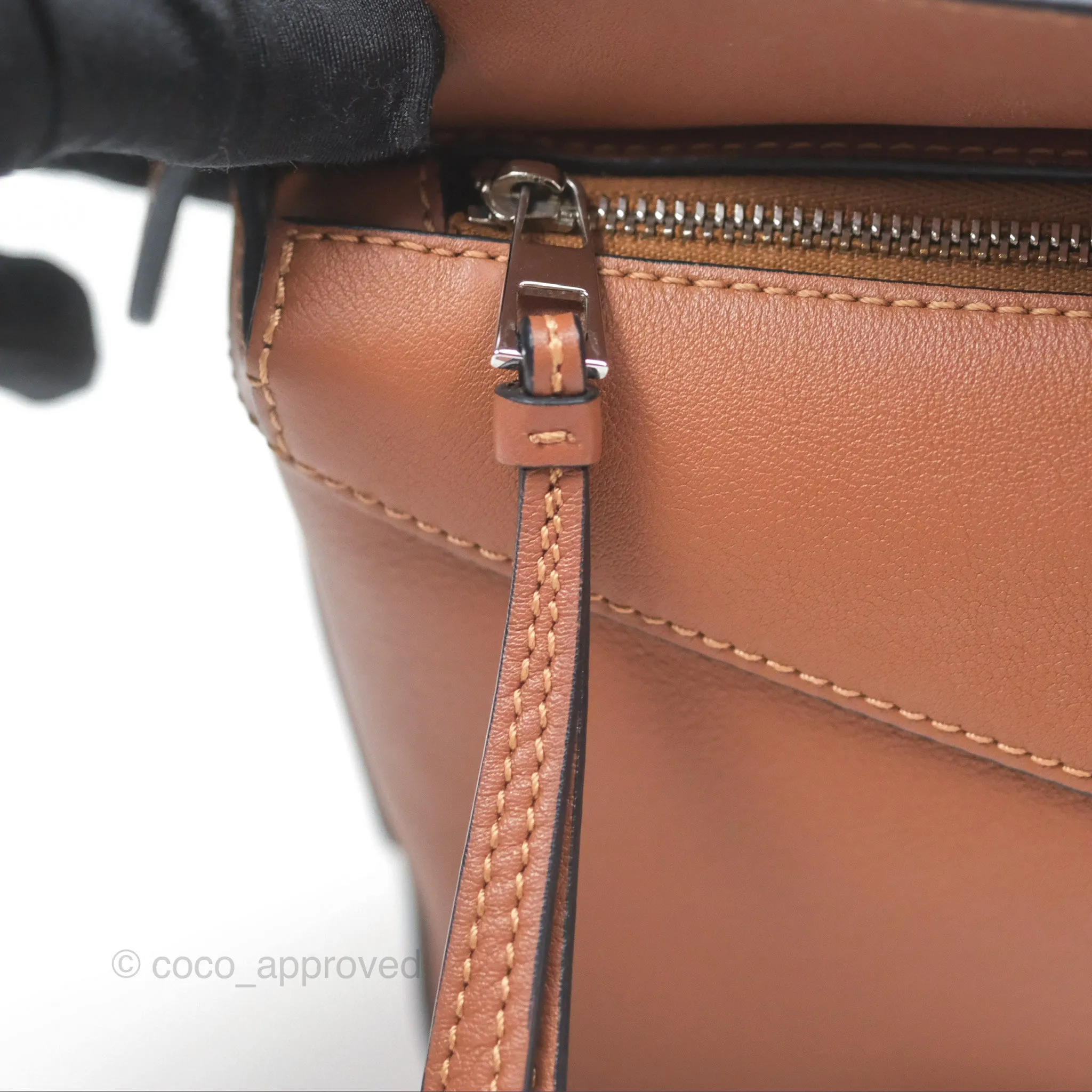 Loewe Mini Puzzle Edge Bag Tan Calfskin Palladium Hardware