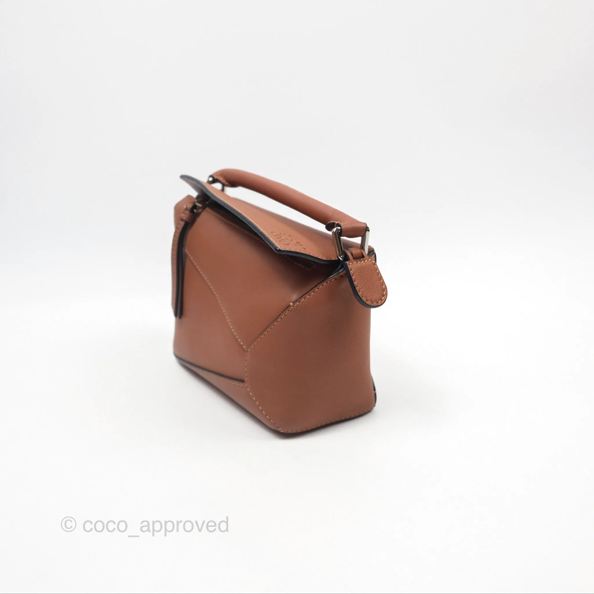 Loewe Mini Puzzle Edge Bag Tan Calfskin Palladium Hardware