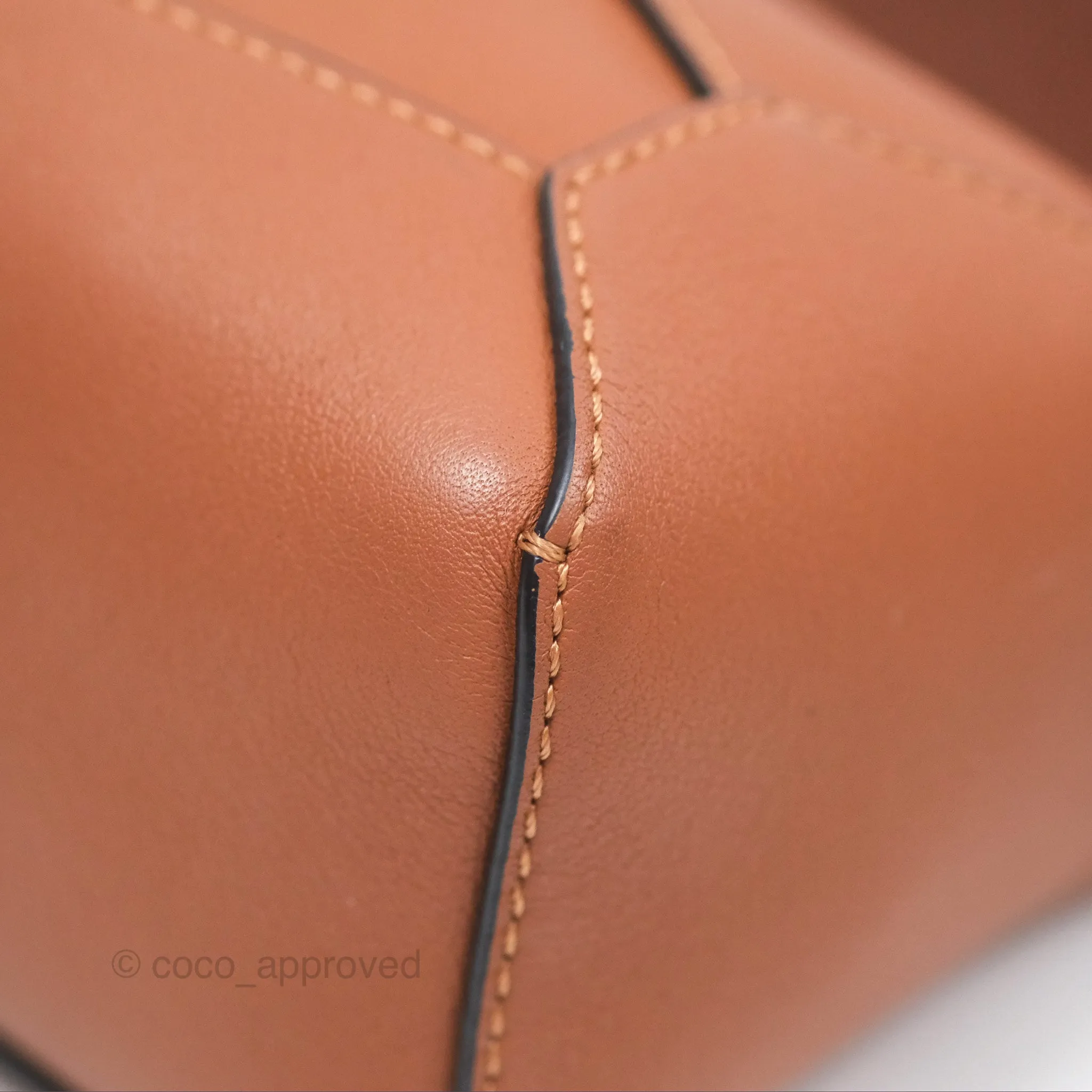 Loewe Mini Puzzle Edge Bag Tan Calfskin Palladium Hardware