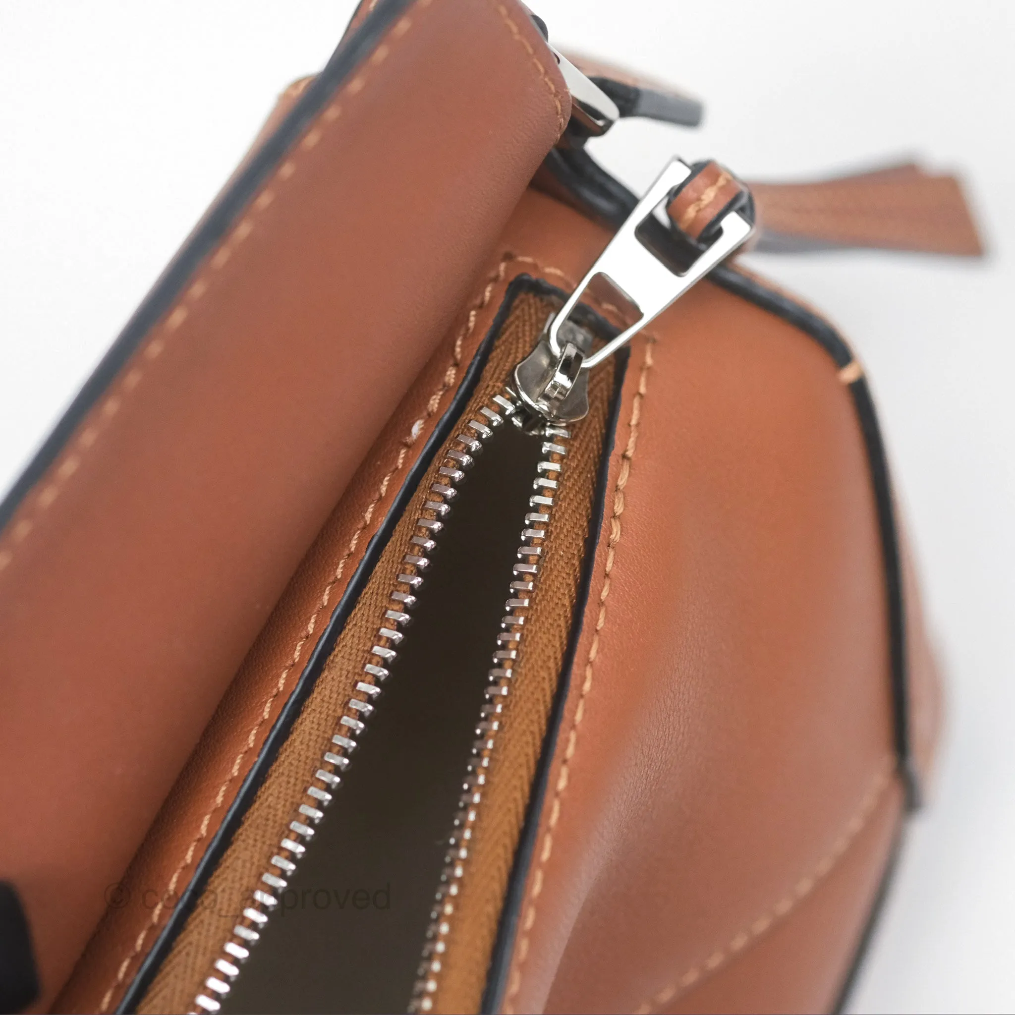 Loewe Mini Puzzle Edge Bag Tan Calfskin Palladium Hardware