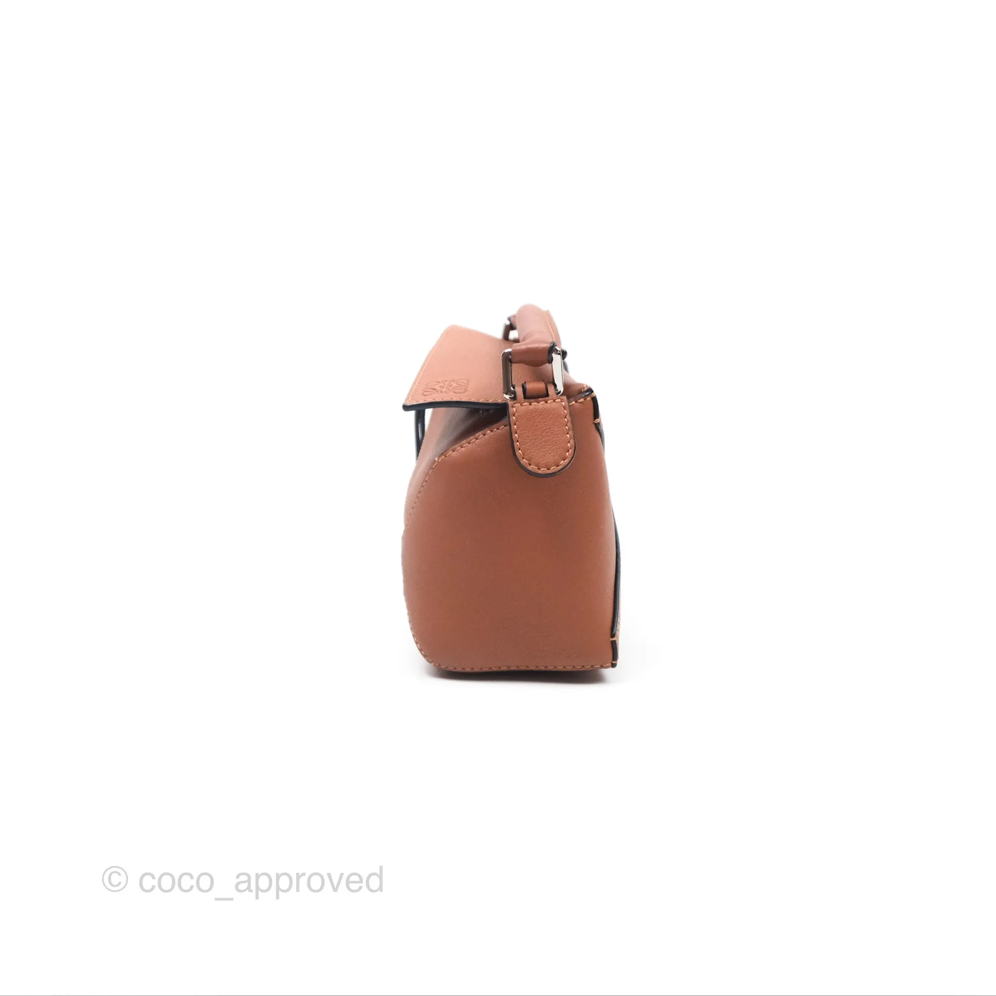 Loewe Mini Puzzle Edge Bag Tan Calfskin Palladium Hardware