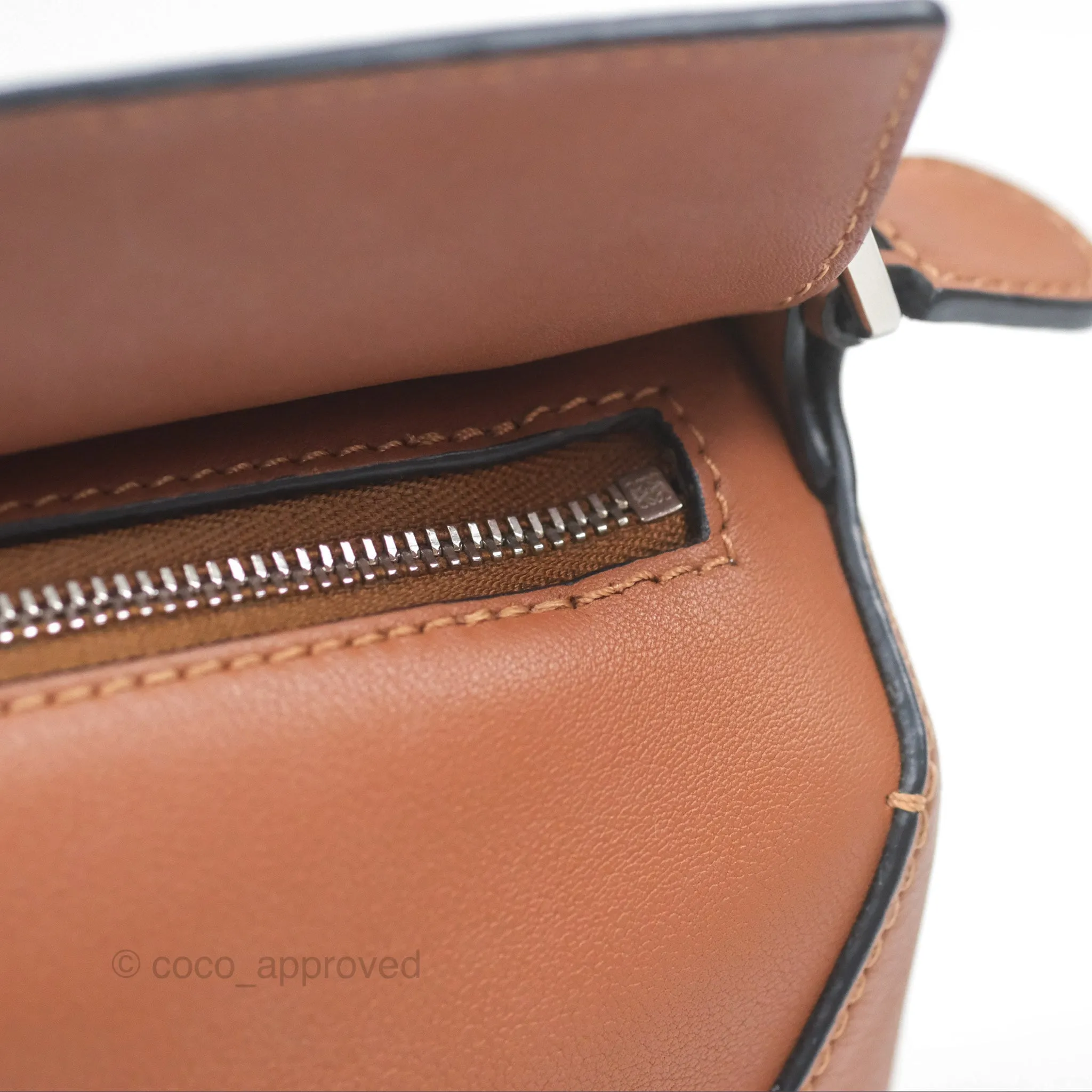 Loewe Mini Puzzle Edge Bag Tan Calfskin Palladium Hardware