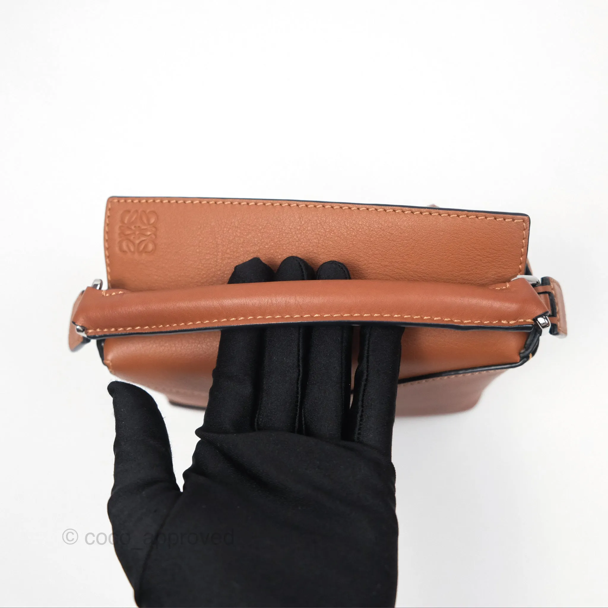 Loewe Mini Puzzle Edge Bag Tan Calfskin Palladium Hardware
