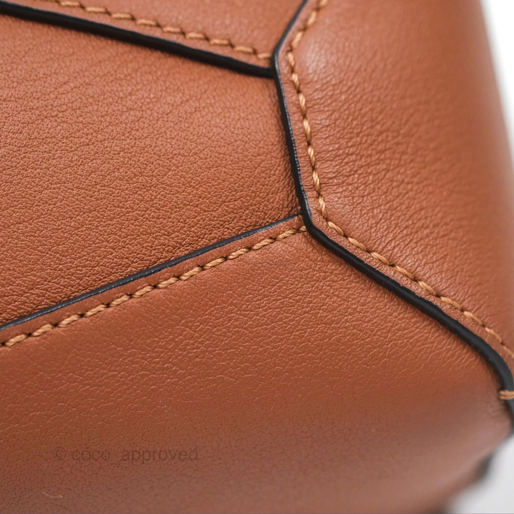 Loewe Mini Puzzle Edge Bag Tan Calfskin Palladium Hardware