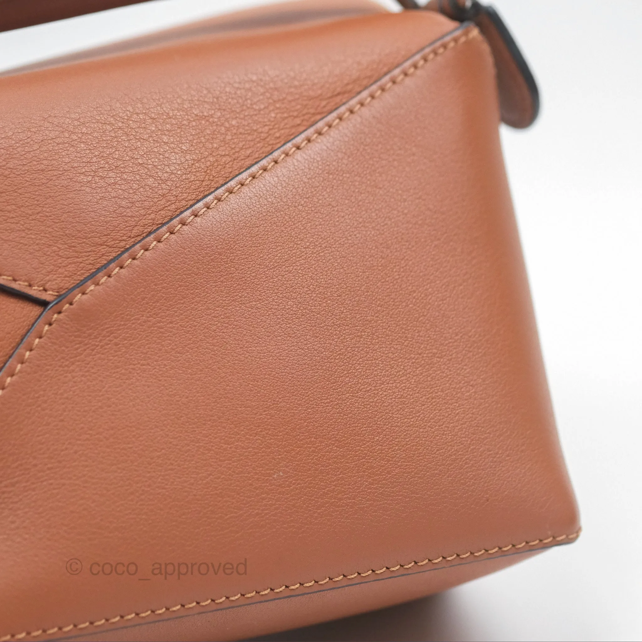 Loewe Mini Puzzle Edge Bag Tan Calfskin Palladium Hardware