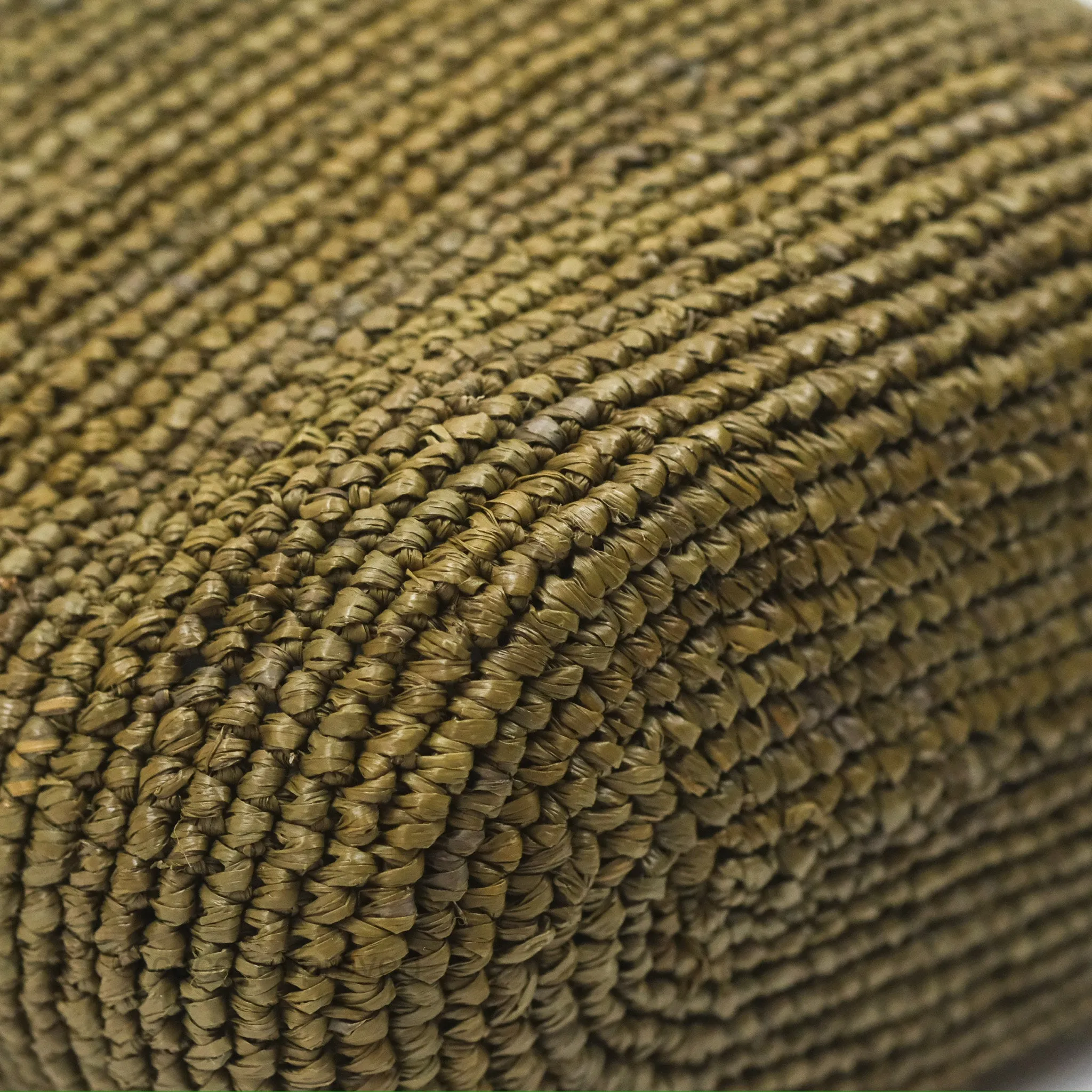Loewe Mini Slit Bag in Raffia / Calfskin Natural Olive