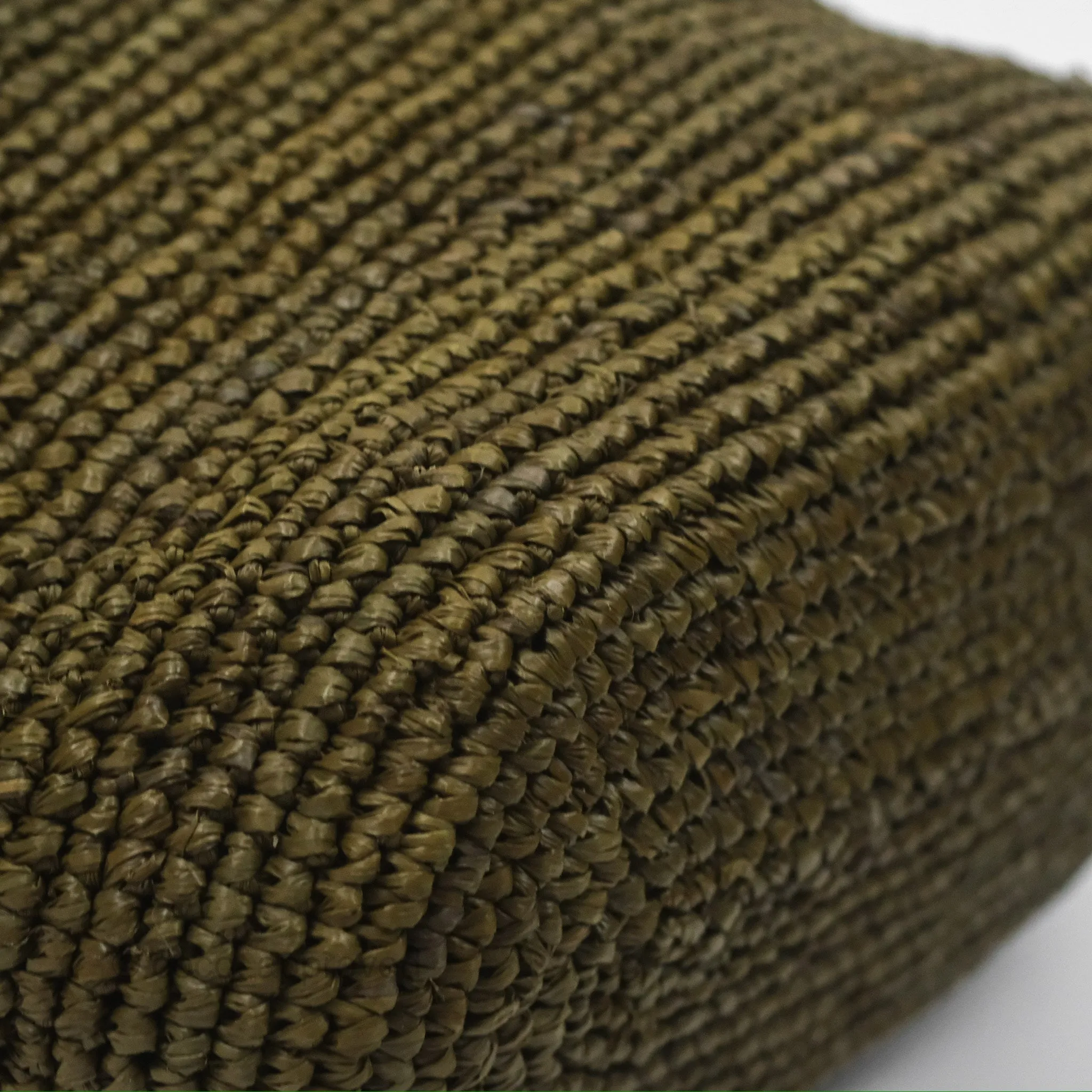 Loewe Mini Slit Bag in Raffia / Calfskin Natural Olive