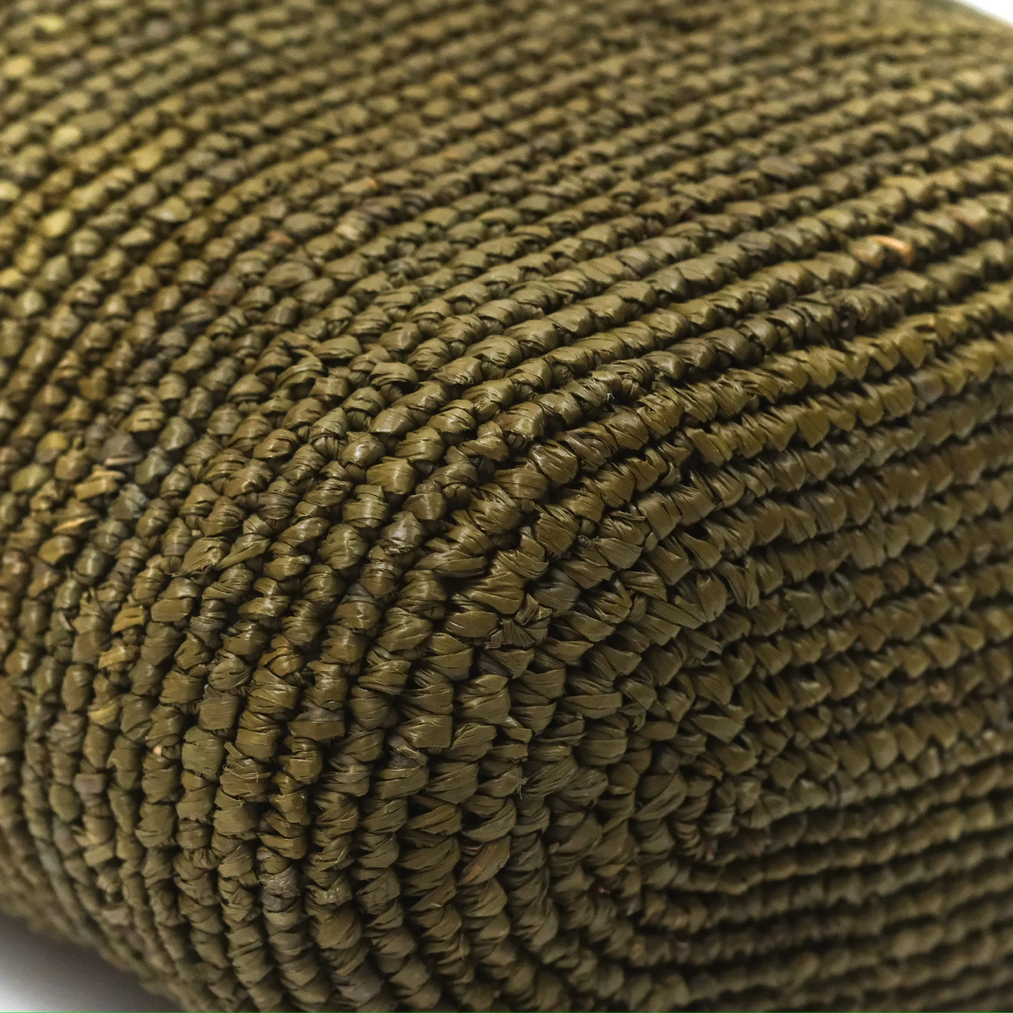 Loewe Mini Slit Bag in Raffia / Calfskin Natural Olive