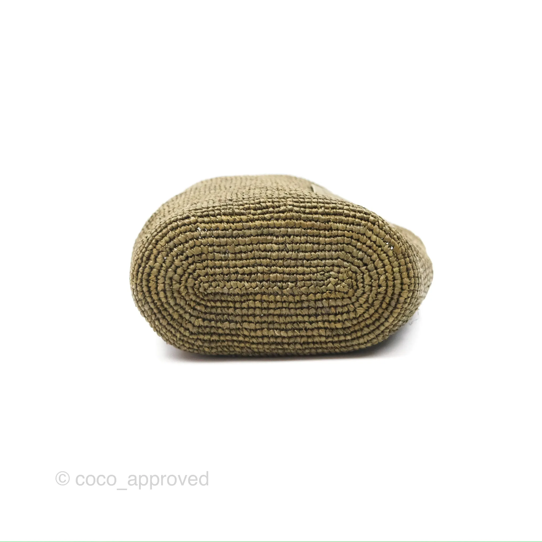 Loewe Mini Slit Bag in Raffia / Calfskin Natural Olive