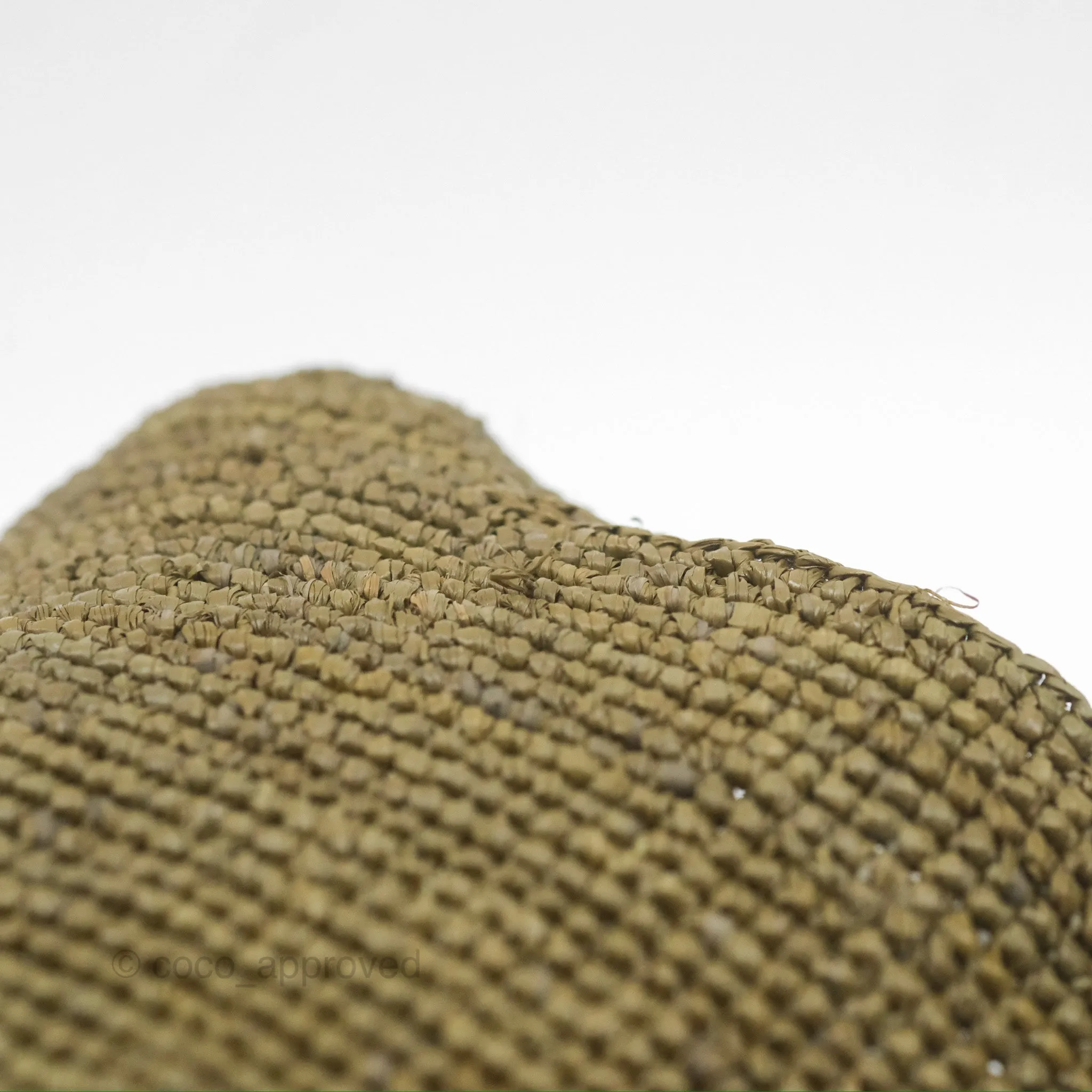 Loewe Mini Slit Bag in Raffia / Calfskin Natural Olive