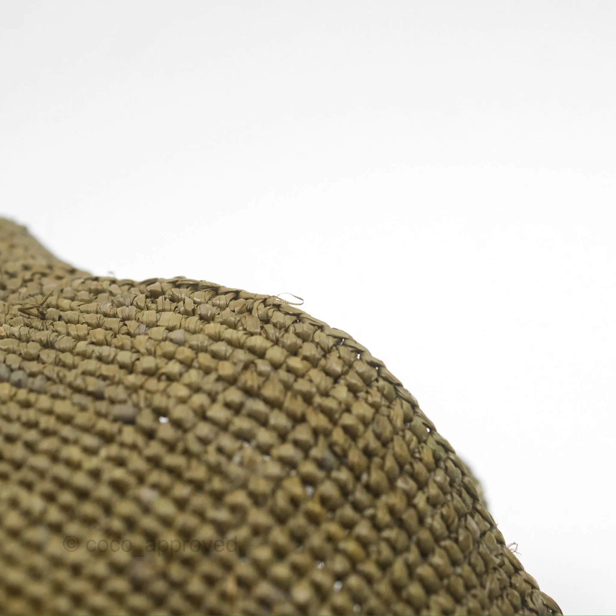 Loewe Mini Slit Bag in Raffia / Calfskin Natural Olive