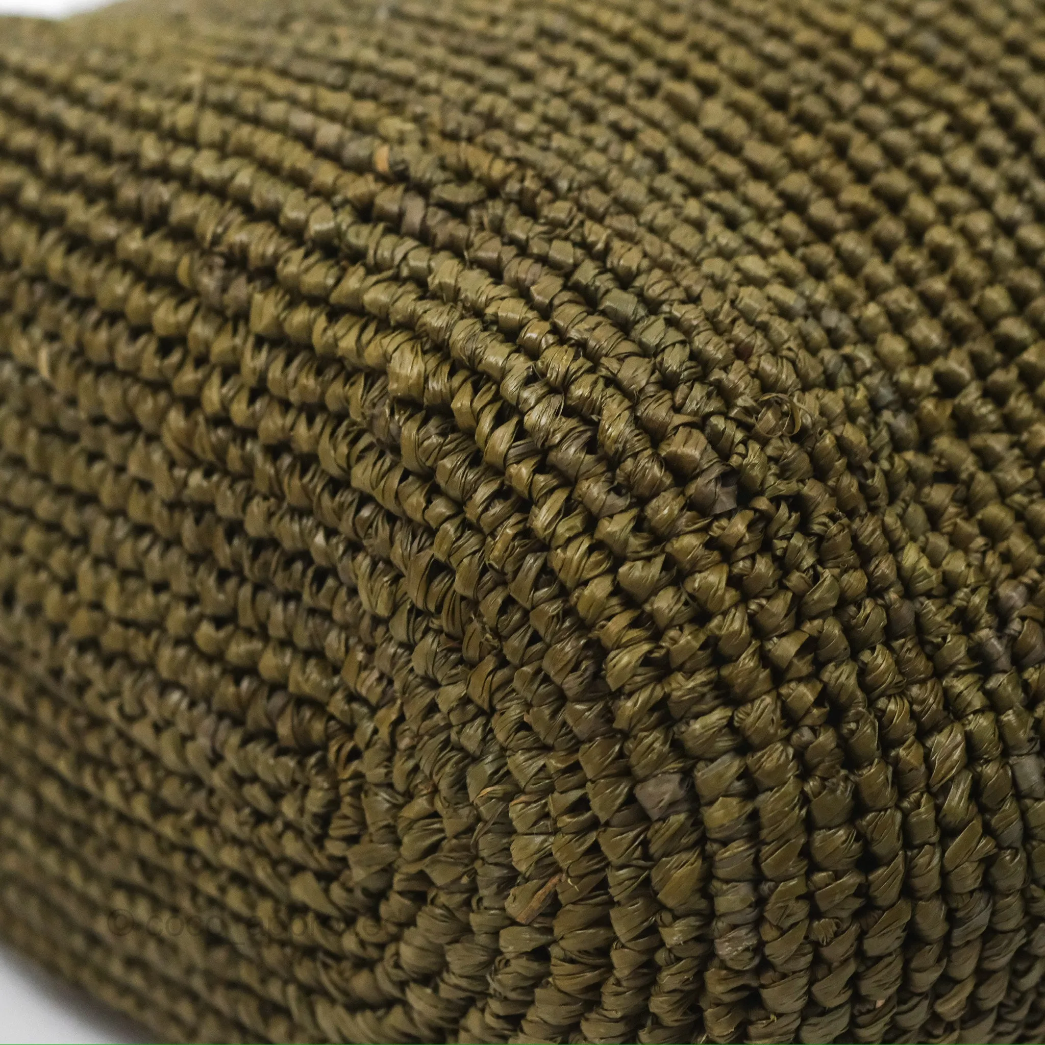 Loewe Mini Slit Bag in Raffia / Calfskin Natural Olive