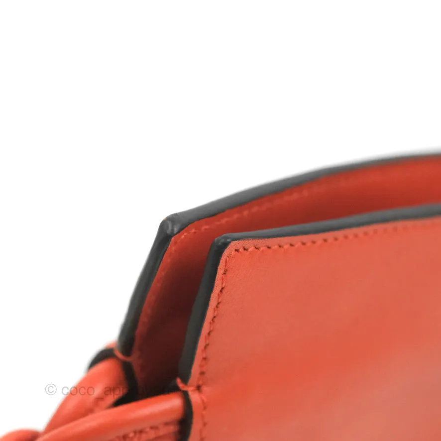 Loewe Nano Flamenco Clutch with Chain Vermillion Calfskin