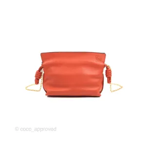 Loewe Nano Flamenco Clutch with Chain Vermillion Calfskin