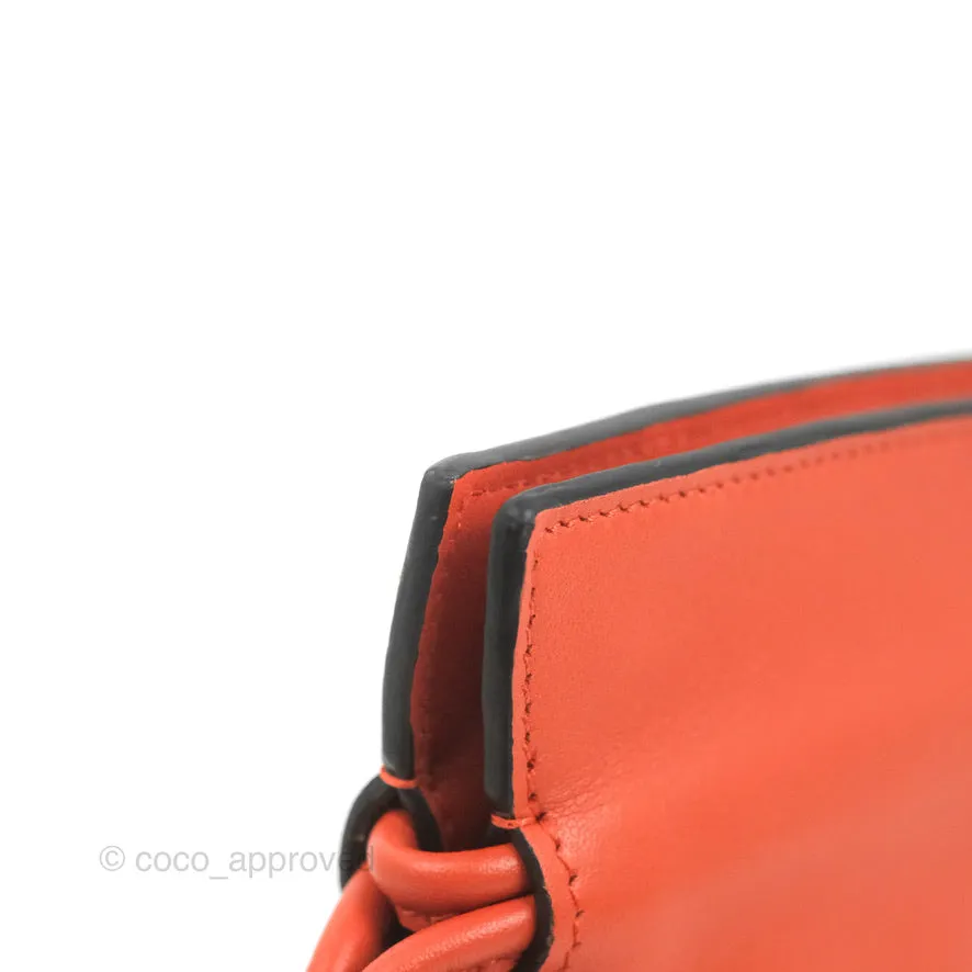 Loewe Nano Flamenco Clutch with Chain Vermillion Calfskin