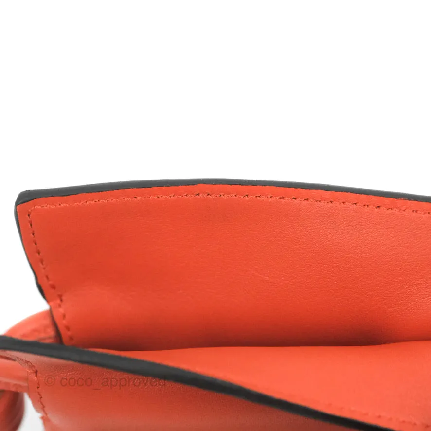 Loewe Nano Flamenco Clutch with Chain Vermillion Calfskin