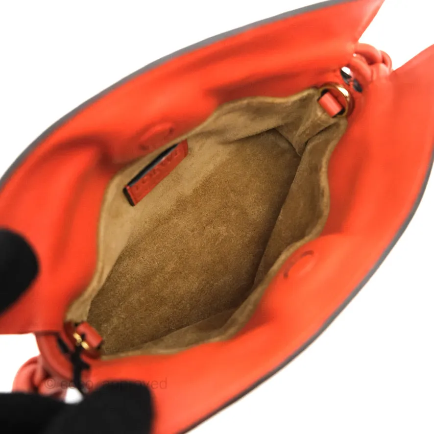 Loewe Nano Flamenco Clutch with Chain Vermillion Calfskin