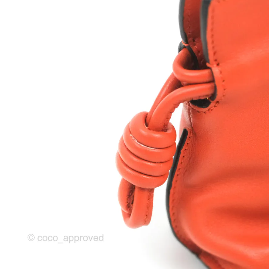Loewe Nano Flamenco Clutch with Chain Vermillion Calfskin