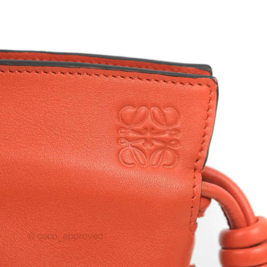 Loewe Nano Flamenco Clutch with Chain Vermillion Calfskin