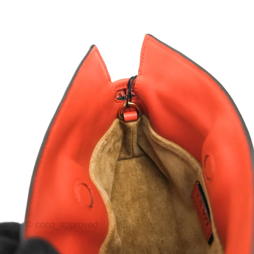 Loewe Nano Flamenco Clutch with Chain Vermillion Calfskin