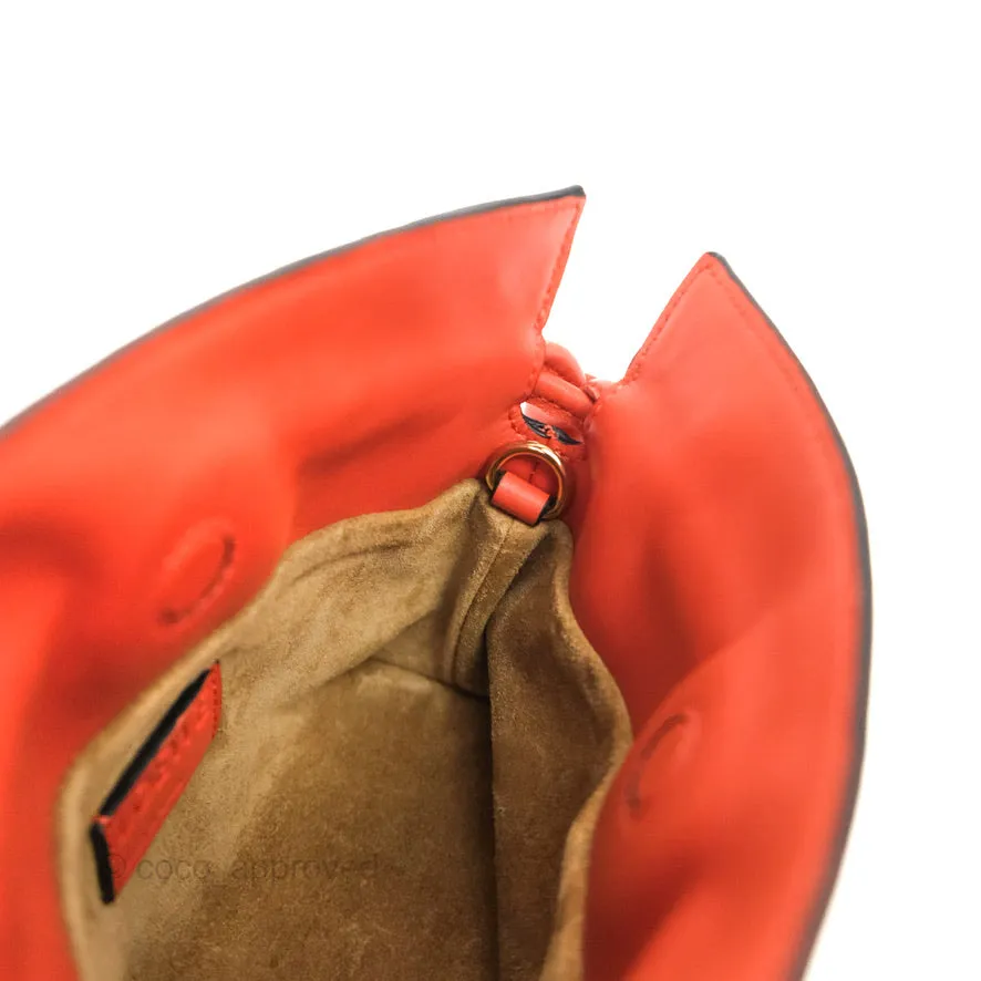 Loewe Nano Flamenco Clutch with Chain Vermillion Calfskin