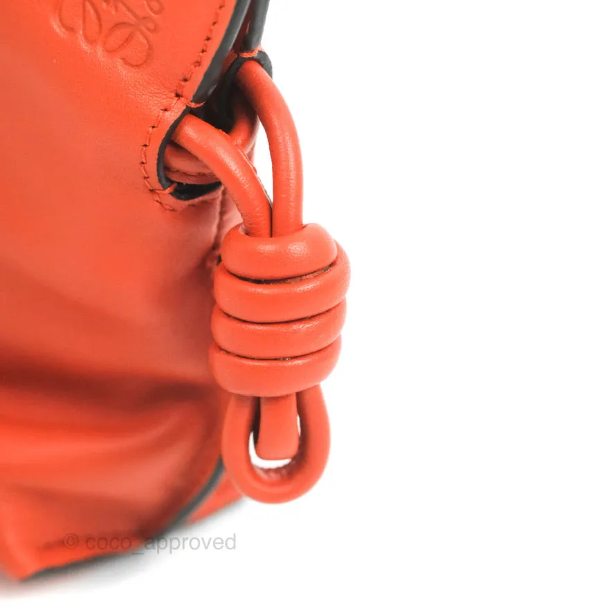 Loewe Nano Flamenco Clutch with Chain Vermillion Calfskin