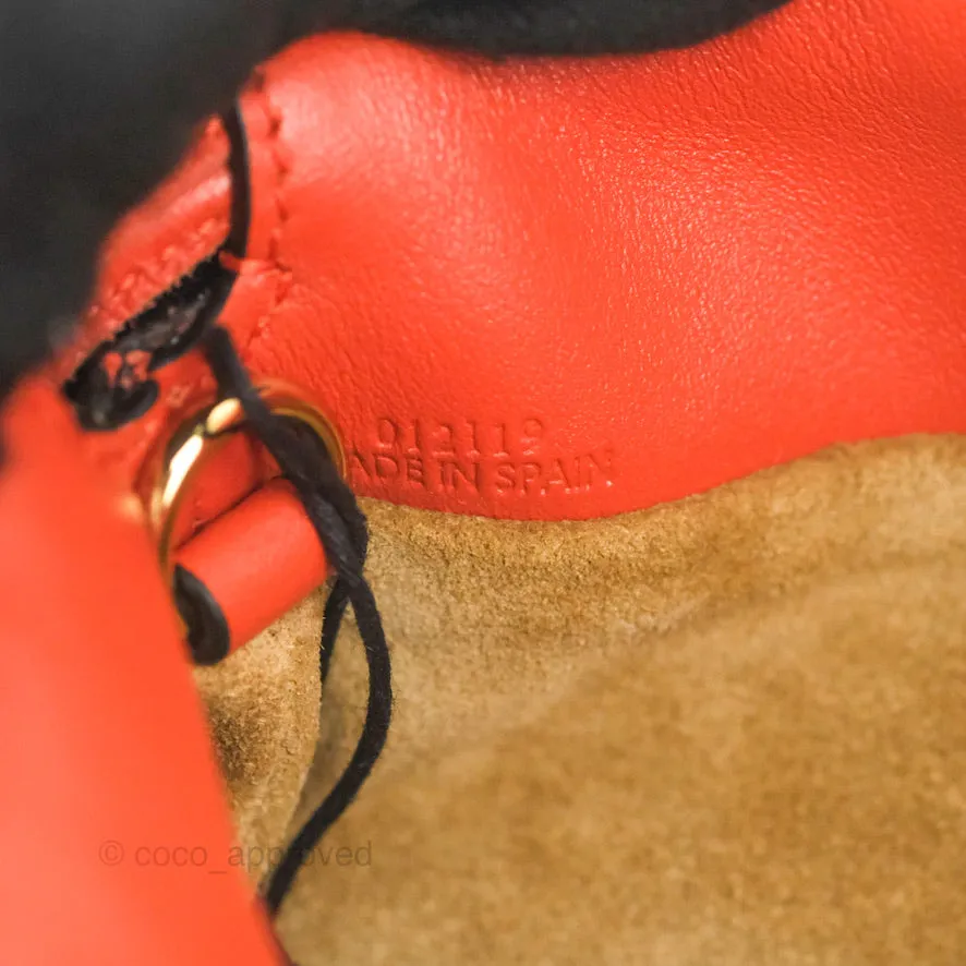 Loewe Nano Flamenco Clutch with Chain Vermillion Calfskin