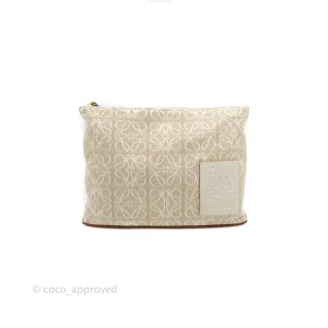 Loewe Paula's Ibiza Anagram Canvas Pouch Ivory White