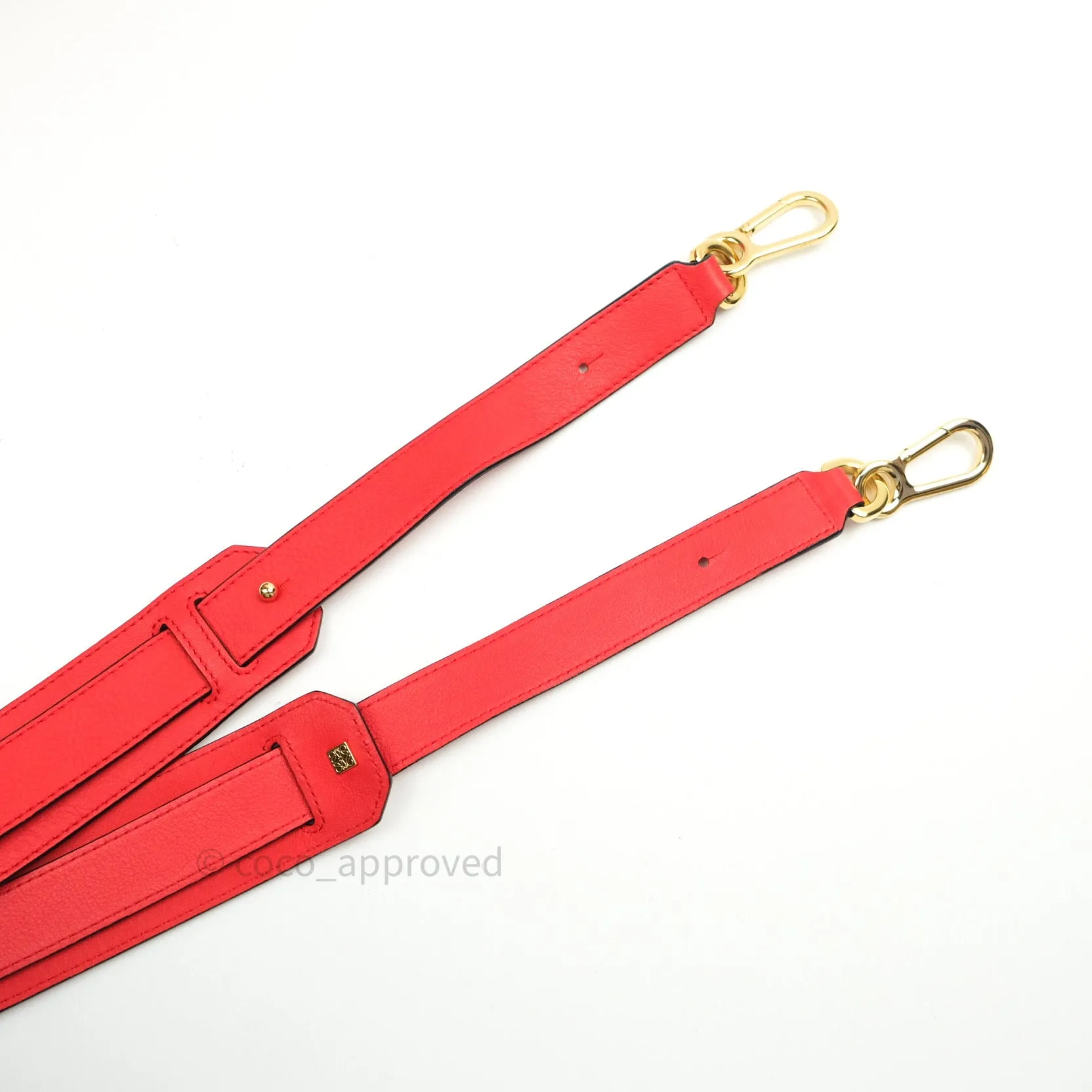 Loewe Puzzle Medium Red Calfskin Gold Hardware
