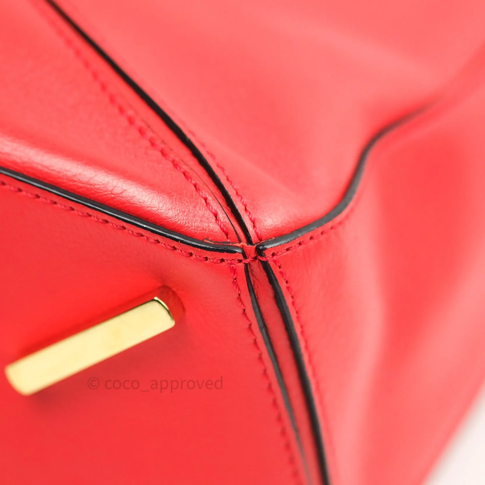 Loewe Puzzle Medium Red Calfskin Gold Hardware