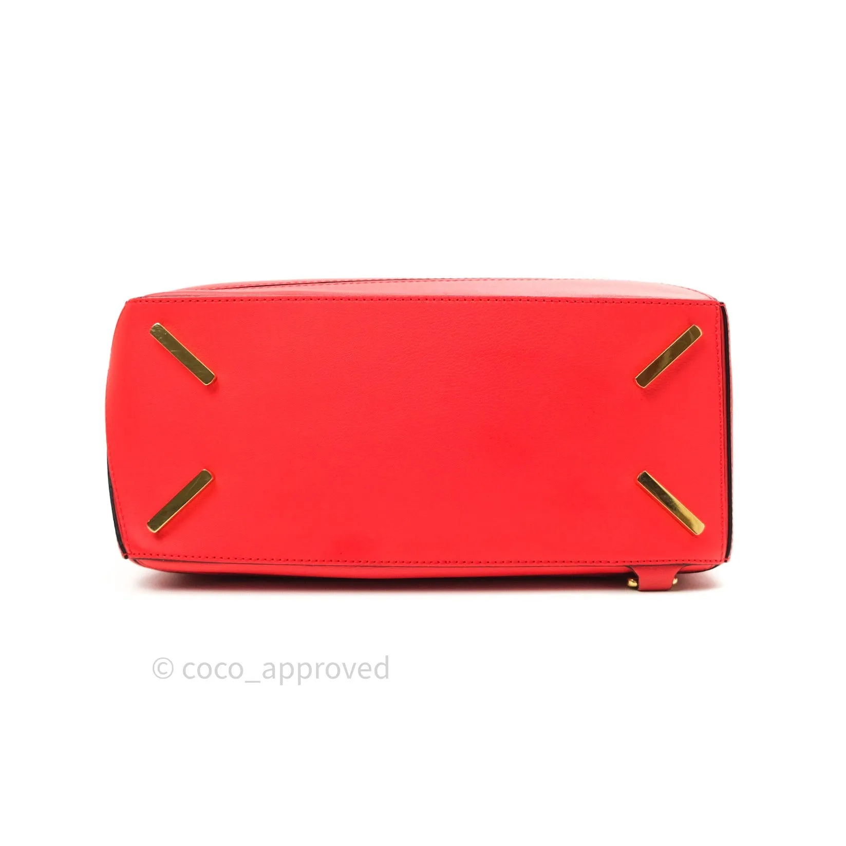 Loewe Puzzle Medium Red Calfskin Gold Hardware