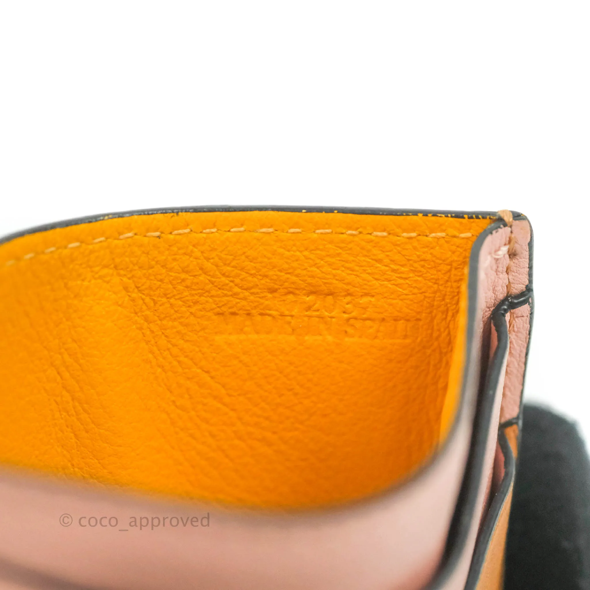 Loewe Puzzle Plain Card Holder Mint/Mustard/Pink/Tan Calfskin