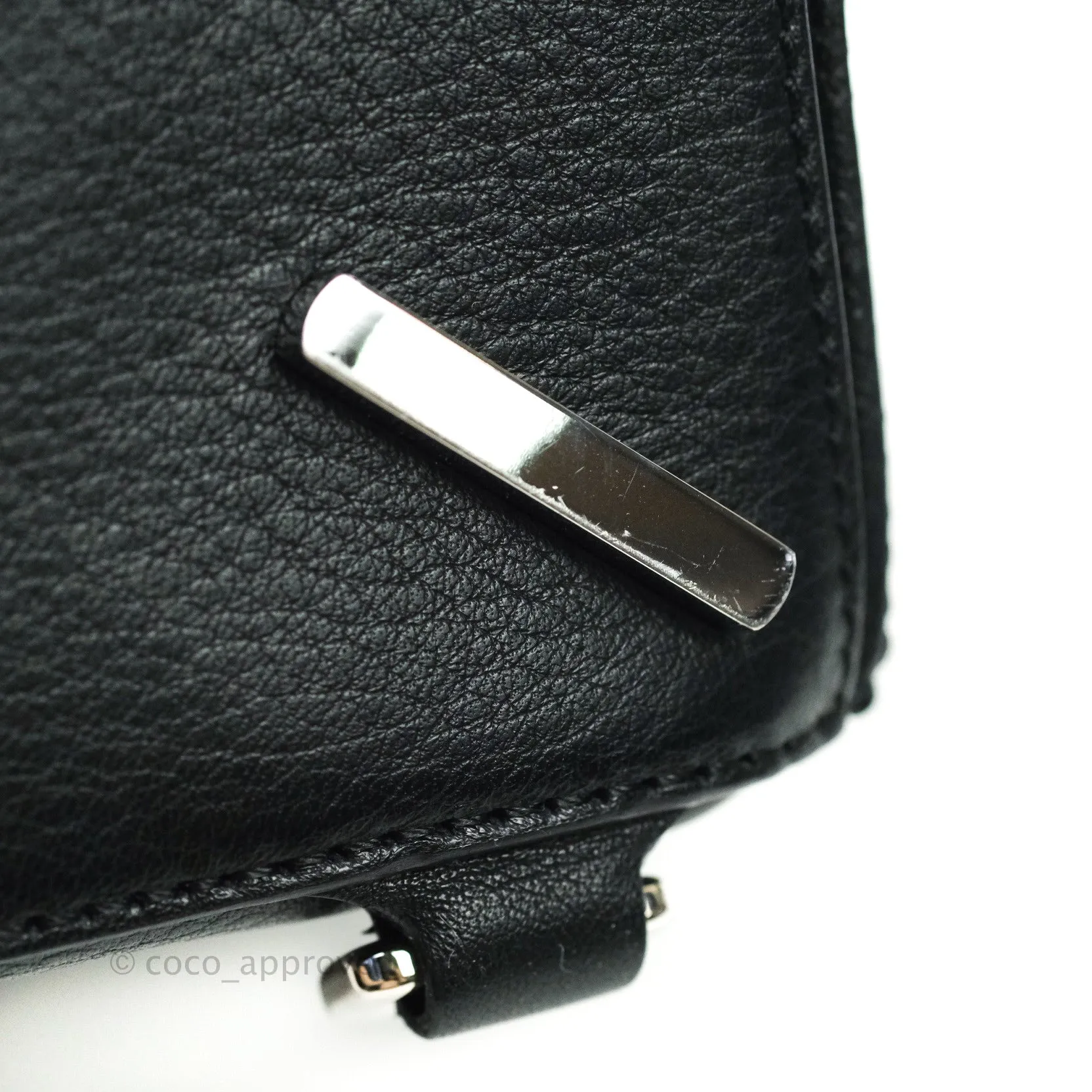 Loewe Puzzle Small Black Calfskin Silver Hardware