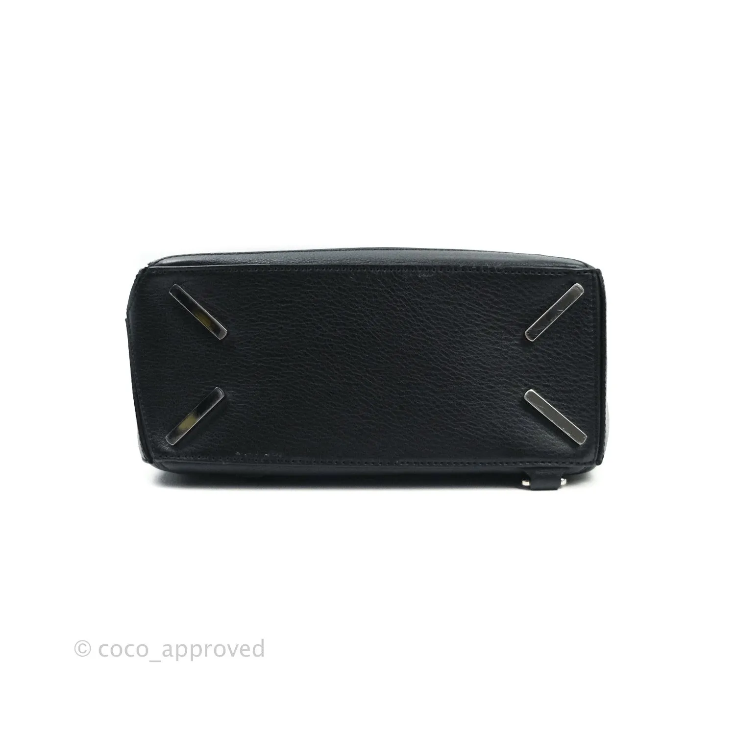 Loewe Puzzle Small Black Calfskin Silver Hardware