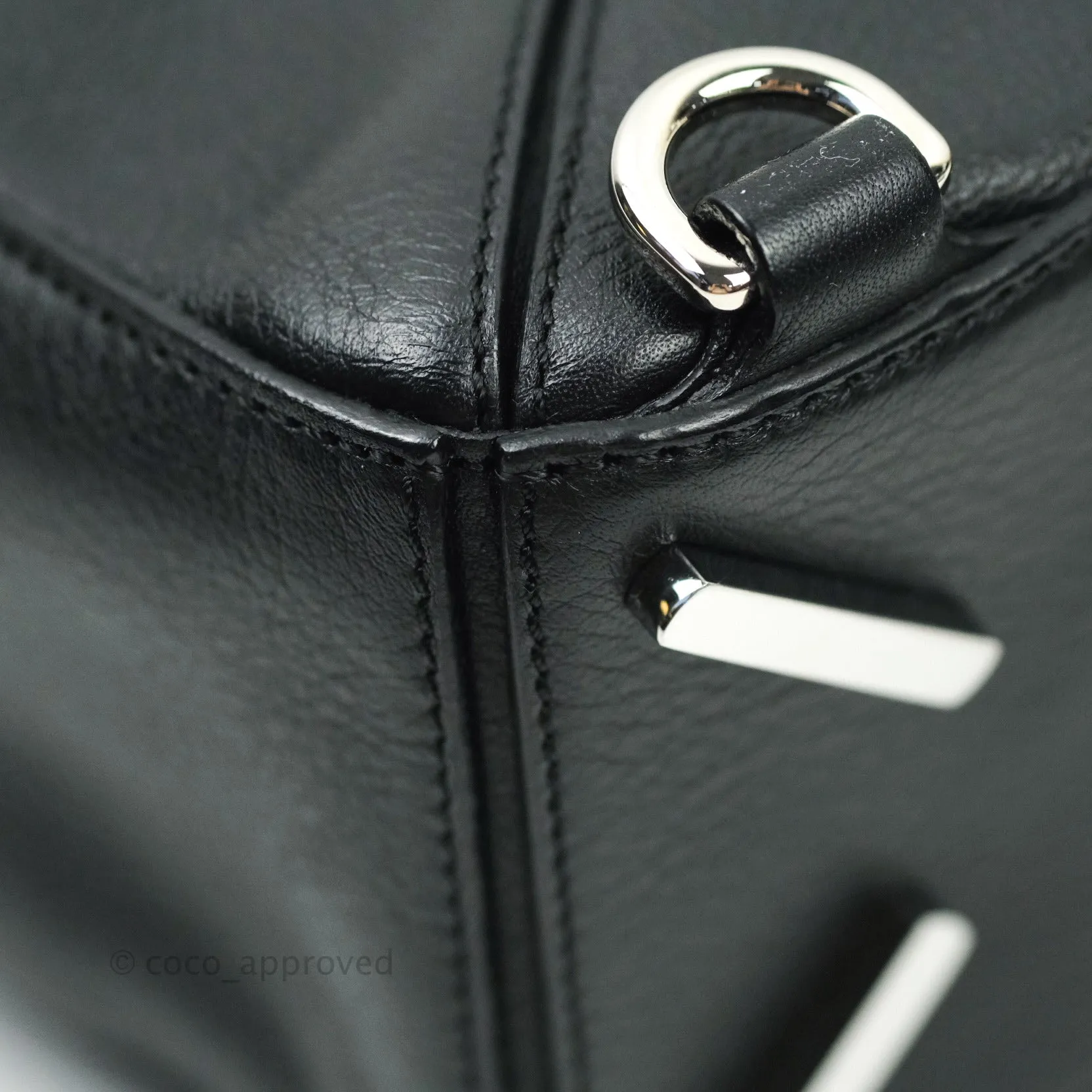 Loewe Puzzle Small Black Calfskin Silver Hardware