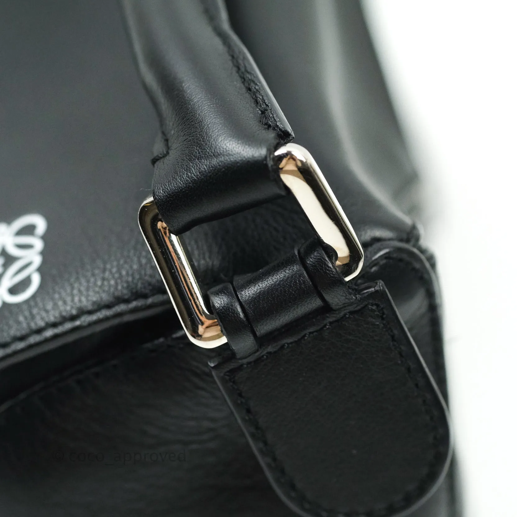 Loewe Puzzle Small Black Calfskin Silver Hardware