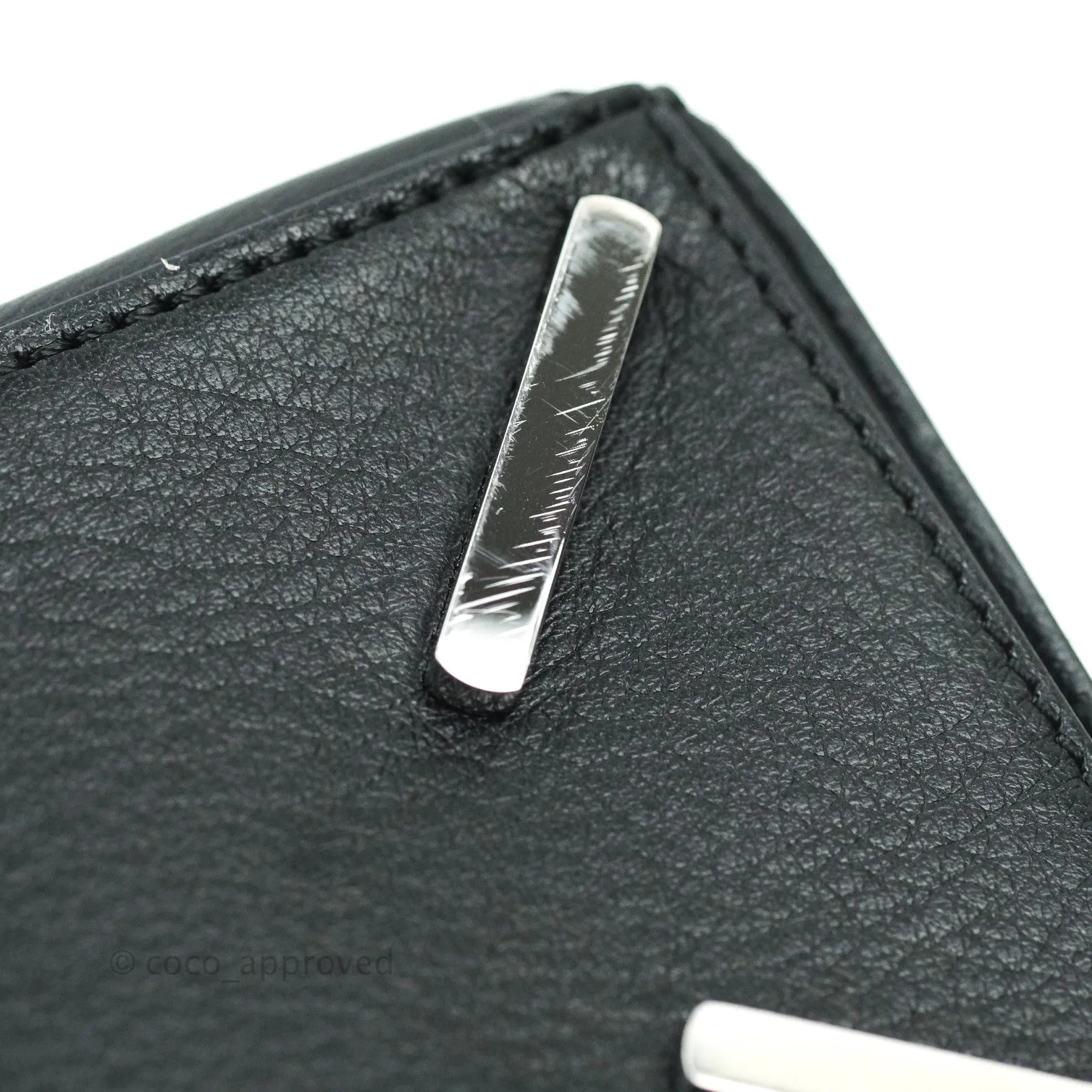 Loewe Puzzle Small Black Calfskin Silver Hardware