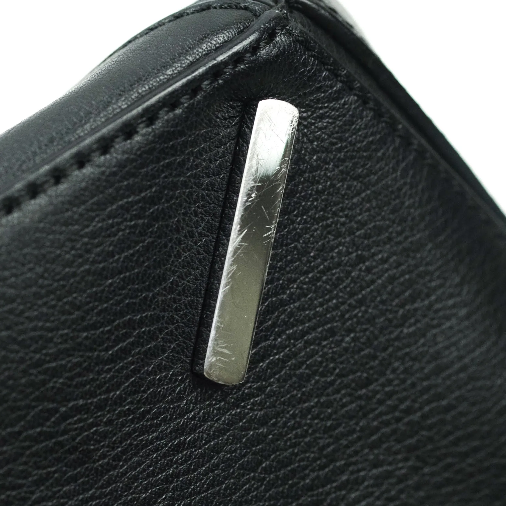 Loewe Puzzle Small Black Calfskin Silver Hardware