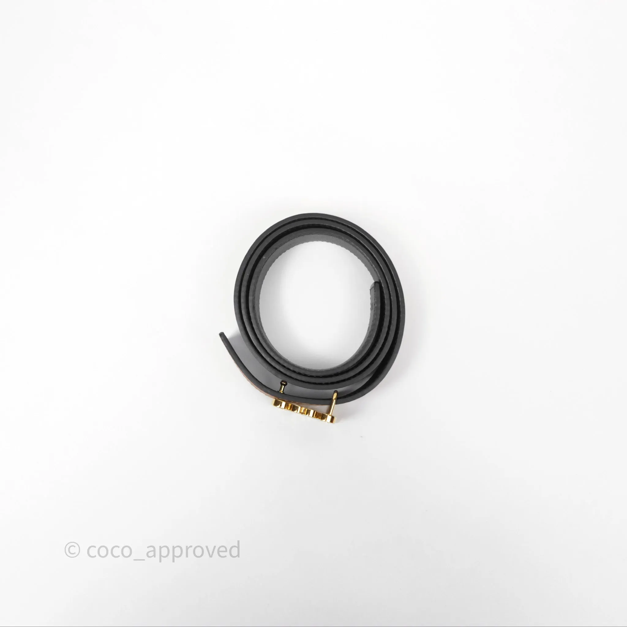 Loewe Reversible Anagram Belt in Smooth Calfskin Tan/ Black Gold Hardware Size 85