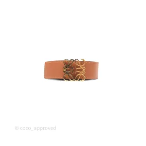 Loewe Reversible Anagram Belt in Smooth Calfskin Tan/ Black Gold Hardware Size 85