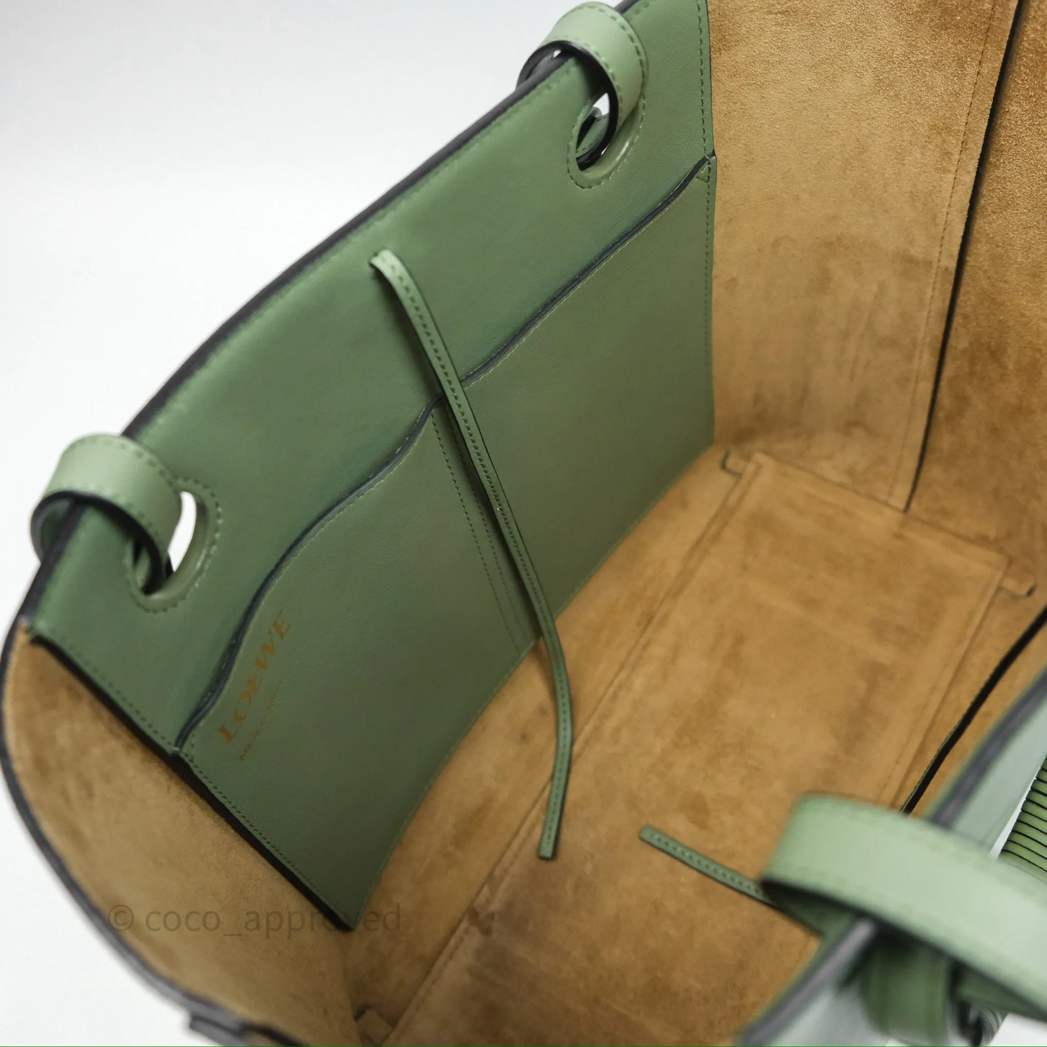 Loewe Small Anagram Tote In Rosemary Green Calfskin